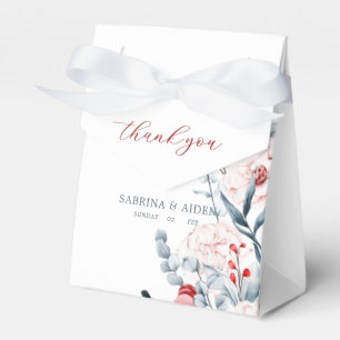 Red And Blue Flower Floral Wedding  Favour Box