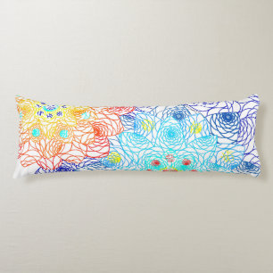 Red and Blue Flowers Body Cushion