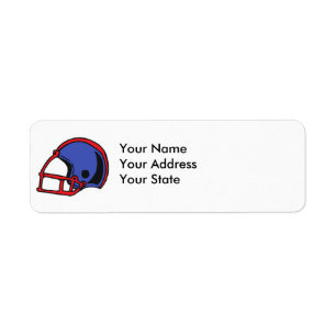 red and blue football helmet graphic