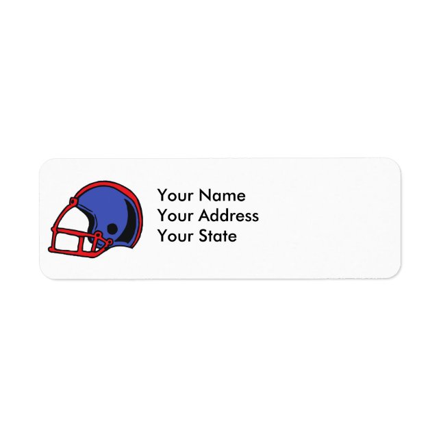 red and blue football helmet graphic (Front)