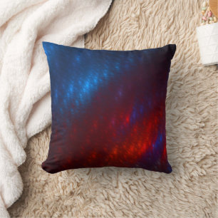 Red and Blue Fractal Cushion