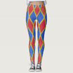 Red and blue geometric harlequin diamond pattern leggings<br><div class="desc">Colourful geometric modern stylish seamless harlequin pattern,  red and blue vibrant colours.</div>