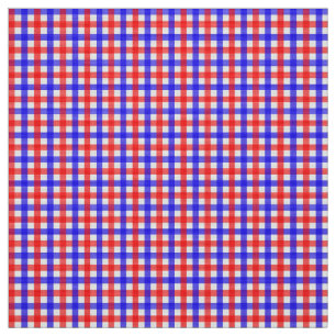 Red And Blue Gingham Fabric