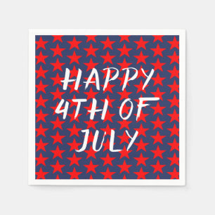 Red And Blue Happy 4th of July Napkin