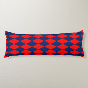 Red and Blue Harlequin Checkered Design Body Cushion