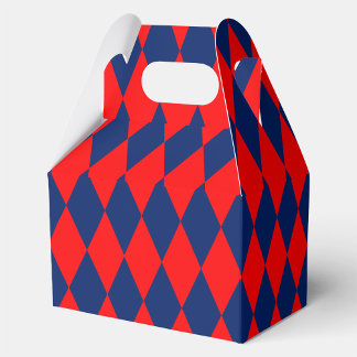 Red and Blue Harlequin Checkered Design  Favour Box