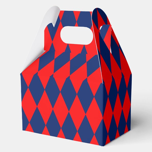 Red and Blue Harlequin Checkered Design  Favour Box (Creator Uploaded)