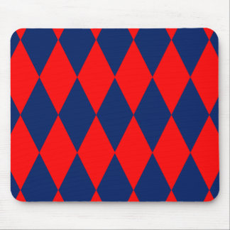 Red and Blue Harlequin Checkered Design  Mouse Mat