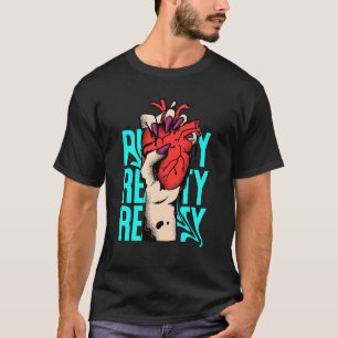 Red and Blue Heart Streetwear T-Shirt Design