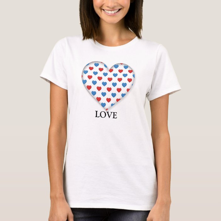 Red and Blue Heart T-Shirt | Zazzle.co.uk