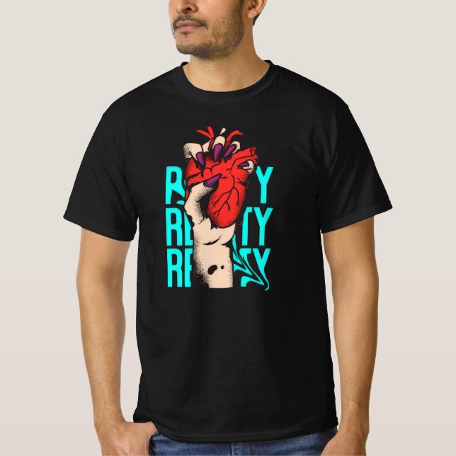 Red and Blue Heart  T-Shirt (Front)