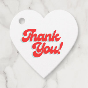 Red and Blue Heart Thank You Tag