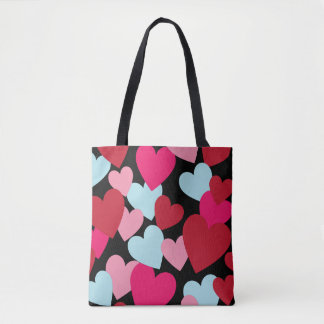 Red and Blue Hearts Tote Bag