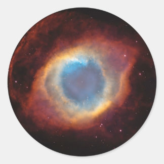 Red and Blue Helix Nebula NGC 7293 Planetary Fog Classic Round Sticker