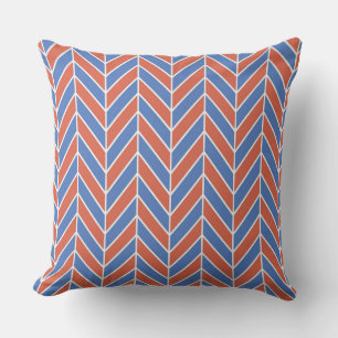 Red And Blue Herringbone Cushion