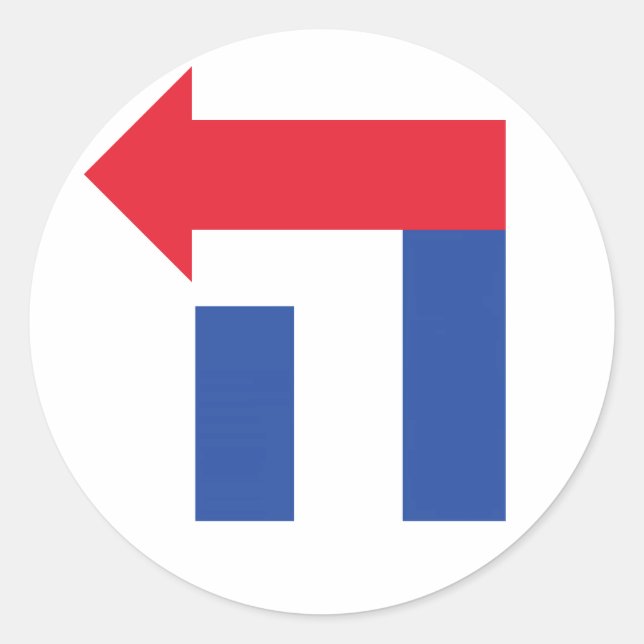 Red and Blue Hillary Hebrew Sticker (Front)