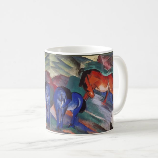  Red and Blue Horses  Coffee Mug (Front Right)