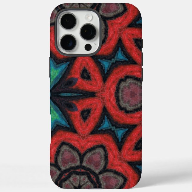 Red and Blue Kaleidoscope Mandala Floral Patterns Case-Mate iPhone Case (Back)