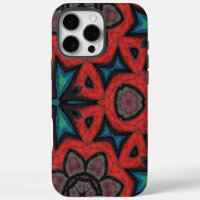 Red and Blue Kaleidoscope Mandala Floral Patterns