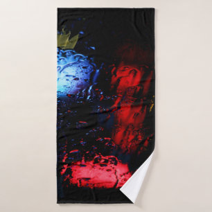 Red and blue LED lamp Bath Towel