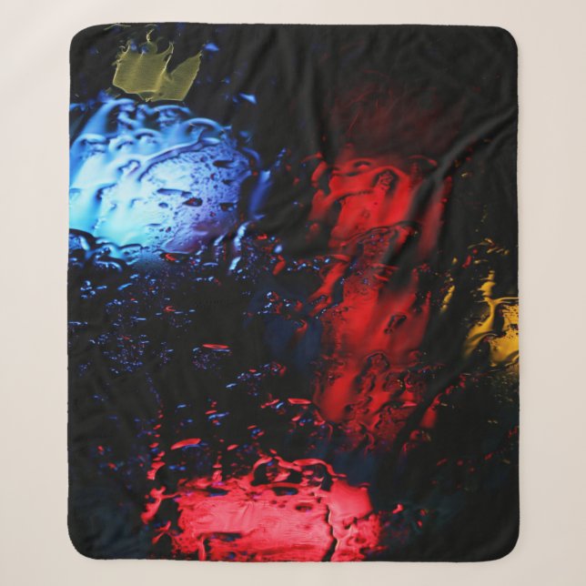 Red and blue LED lamp Sherpa Blanket (Front)