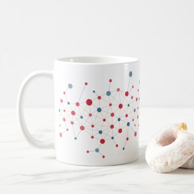 Red and blue lines coffee mug (With Donut)