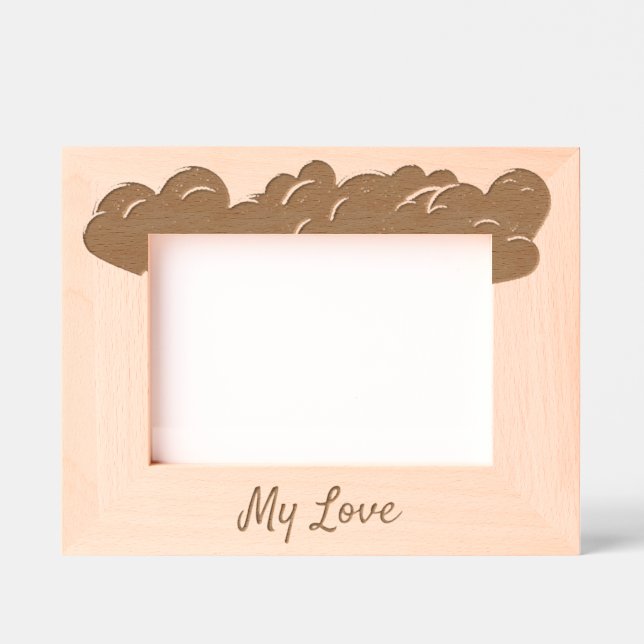 Red and Blue Love Hearts on light blue background Etched Frames (Front)