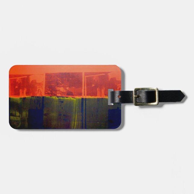 Red and Blue Luggage Tag (Front Horizontal)
