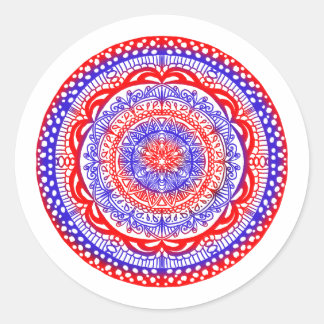 Red and blue mandala stickers 