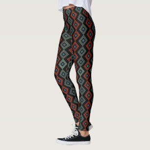red and blue modern plaid tartan Capri Leggings