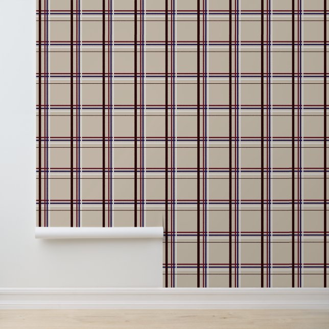 Red and Blue Neutral Plaid Wallpaper (Application)