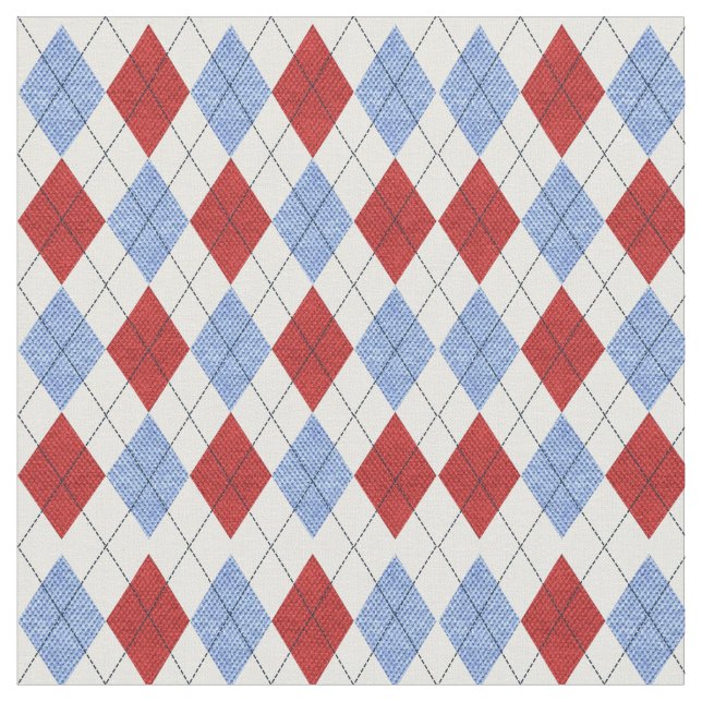 Red and Blue Plaid Fabric (Close Up)