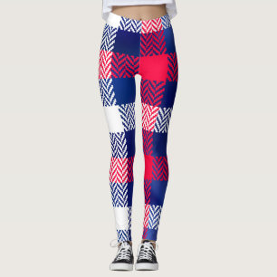 Red And Blue Plaid Leggings