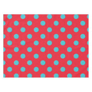 Red and Blue Polka Dot Tablecloth