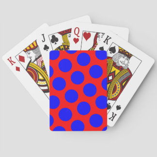Red and Blue Polka Dots Playing Cards
