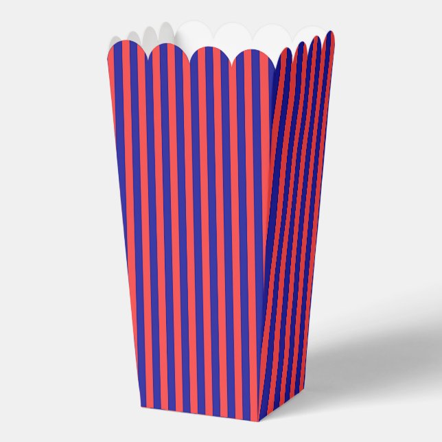 Red And Blue Popcorn  Favour Box (Back)