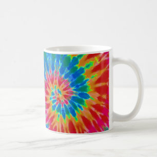 Red and Blue Rainbow Spiral Tie Dye Mug