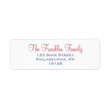 Red and Blue Return Address Label