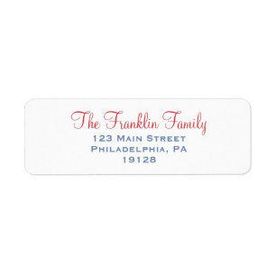 Red and Blue Return Address Label