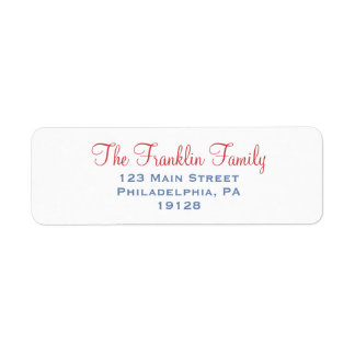 Red and Blue Return Address Label