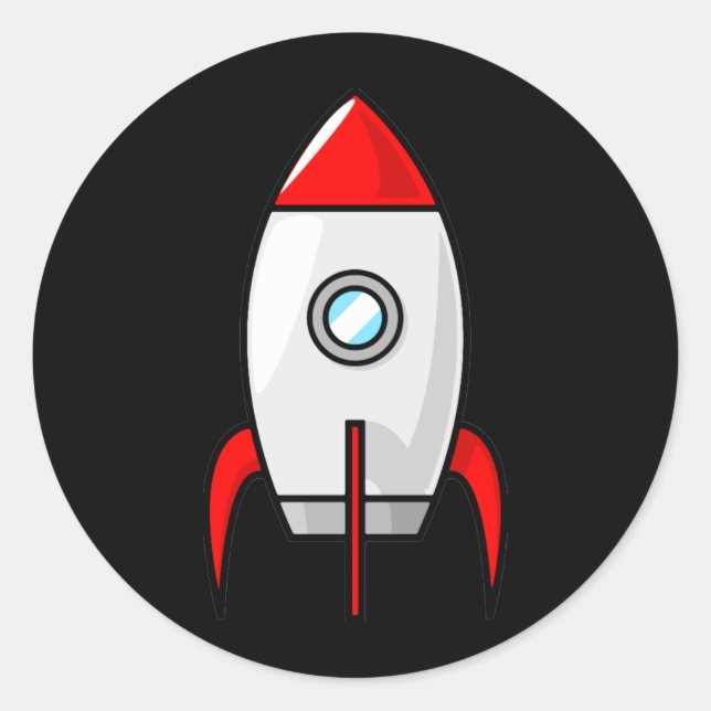 Red and Blue Rockets Classic Round Sticker (Front)
