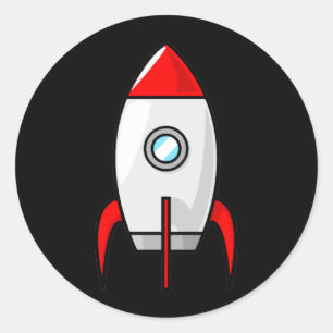 Red and Blue Rockets Classic Round Sticker