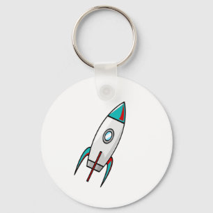 Red and Blue Rockets Key Ring