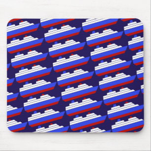 red and blue sea ship mouse mat