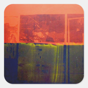 Red and Blue Square Sticker