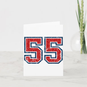 Red And Blue Srts Number 55 Jersey Uniform Player  Card
