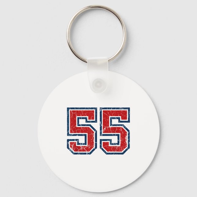 Red And Blue Srts Number 55 Jersey Uniform Player  Key Ring (Front)