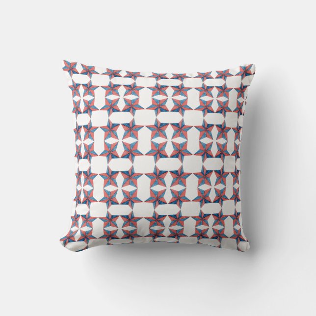 Red And Blue Star Pattern Cushion (Front)