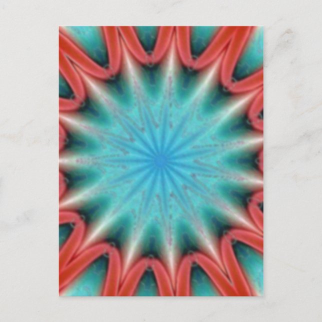 Red and Blue Starburst Postcard (Front)