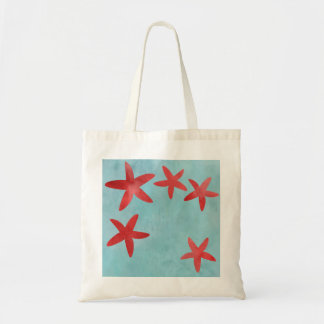 Red and Blue Starfish Tote Bag